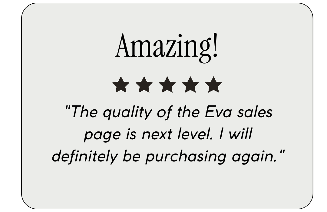 Floating Testimonial Eva Sales Page